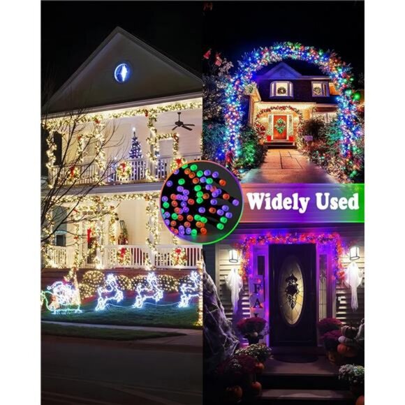 Smart Color Changing Halloween Lights, 2Pack 164FT 400LED Purple, Orange and - Picture 6 of 7